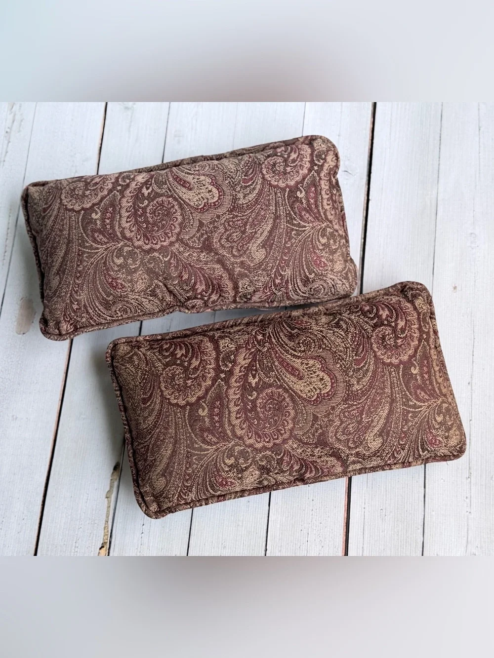 Decorative Paisley Lumbar Pillow Pair